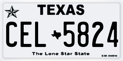 TX license plate CEL5824