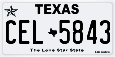 TX license plate CEL5843