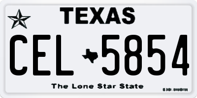 TX license plate CEL5854