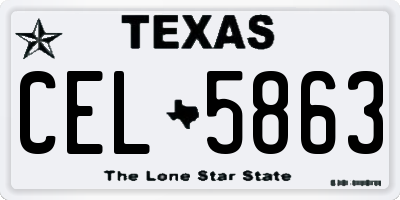 TX license plate CEL5863