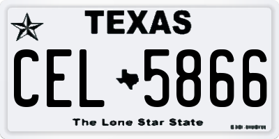 TX license plate CEL5866