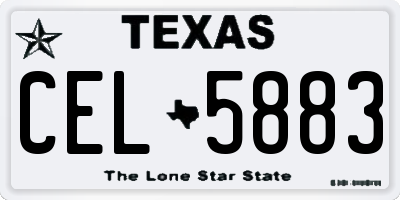 TX license plate CEL5883