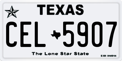 TX license plate CEL5907