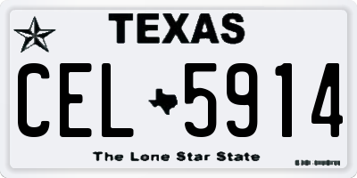 TX license plate CEL5914