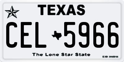 TX license plate CEL5966