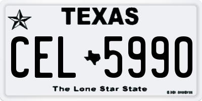 TX license plate CEL5990
