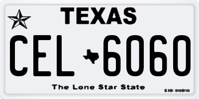TX license plate CEL6060