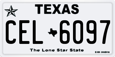 TX license plate CEL6097