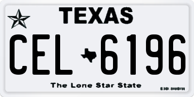 TX license plate CEL6196