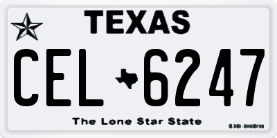 TX license plate CEL6247