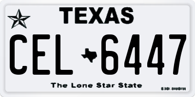 TX license plate CEL6447