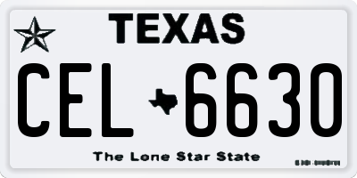 TX license plate CEL6630