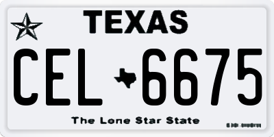 TX license plate CEL6675