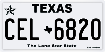 TX license plate CEL6820