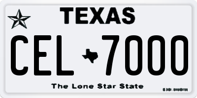 TX license plate CEL7000