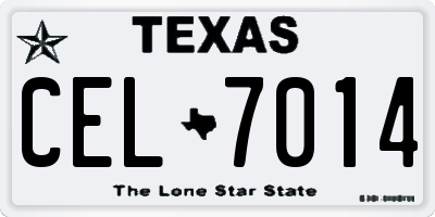 TX license plate CEL7014