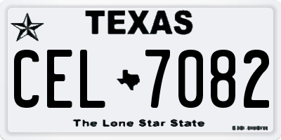 TX license plate CEL7082