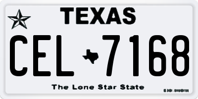 TX license plate CEL7168