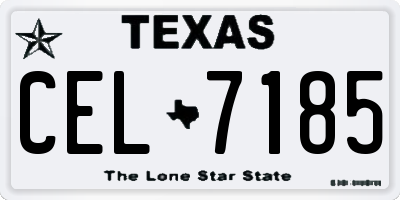 TX license plate CEL7185