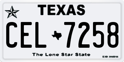 TX license plate CEL7258