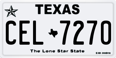 TX license plate CEL7270