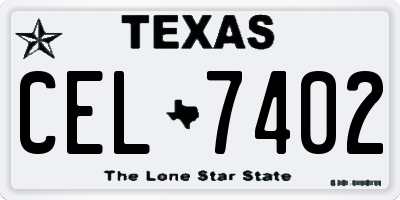 TX license plate CEL7402
