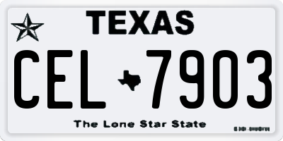 TX license plate CEL7903