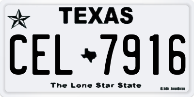 TX license plate CEL7916