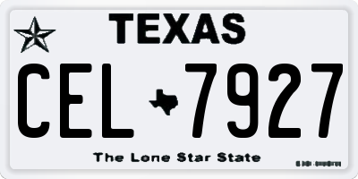 TX license plate CEL7927