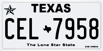 TX license plate CEL7958