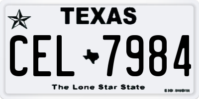 TX license plate CEL7984