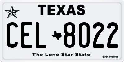 TX license plate CEL8022