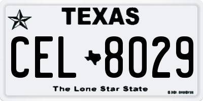 TX license plate CEL8029