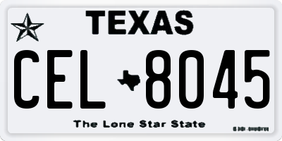 TX license plate CEL8045