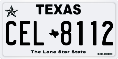 TX license plate CEL8112