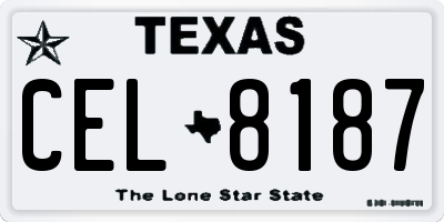 TX license plate CEL8187