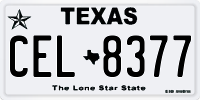 TX license plate CEL8377
