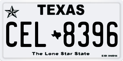 TX license plate CEL8396