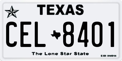 TX license plate CEL8401