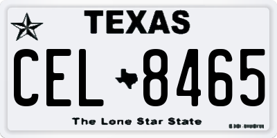 TX license plate CEL8465