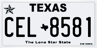 TX license plate CEL8581