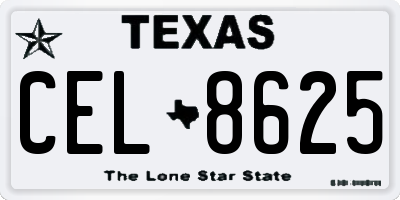 TX license plate CEL8625