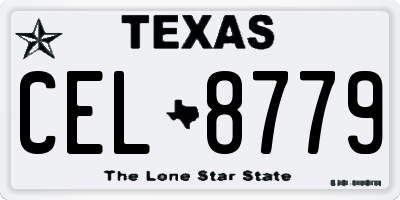 TX license plate CEL8779