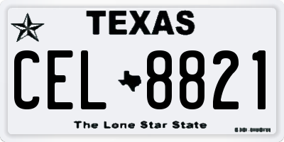 TX license plate CEL8821
