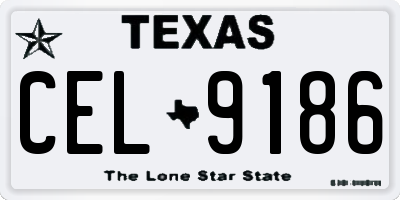 TX license plate CEL9186
