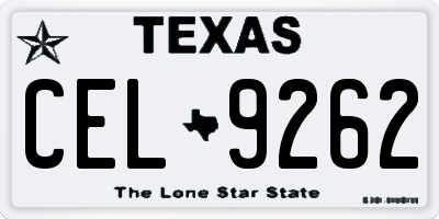 TX license plate CEL9262