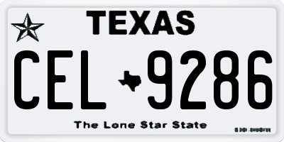 TX license plate CEL9286