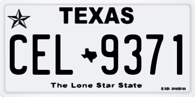 TX license plate CEL9371