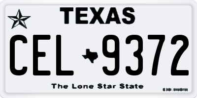 TX license plate CEL9372