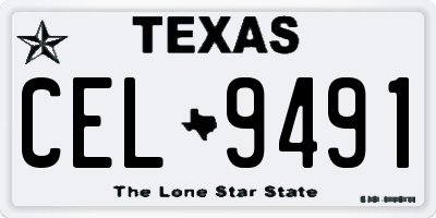 TX license plate CEL9491